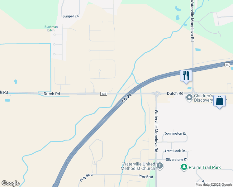 map of restaurants, bars, coffee shops, grocery stores, and more near 8422 Dutch Road in Waterville