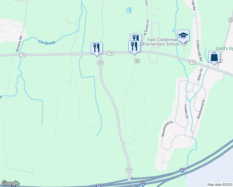 map of restaurants, bars, coffee shops, grocery stores, and more near 641 International Boulevard in Rock Tavern