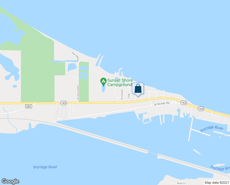 map of restaurants, bars, coffee shops, grocery stores, and more near 89 Schooner Point Drive in Port Clinton