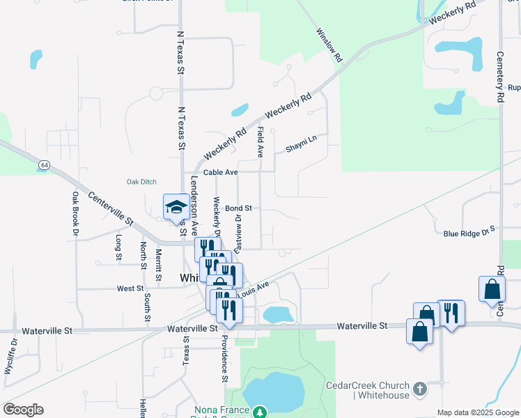 map of restaurants, bars, coffee shops, grocery stores, and more near 6509 Field Avenue in Whitehouse