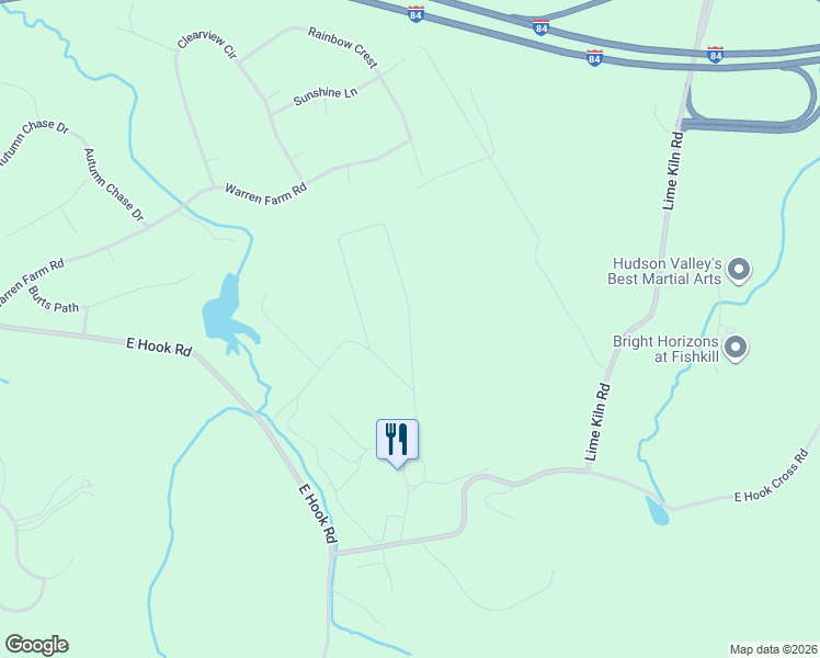 map of restaurants, bars, coffee shops, grocery stores, and more near 50 Fishkill Farm Road in Hopewell Junction