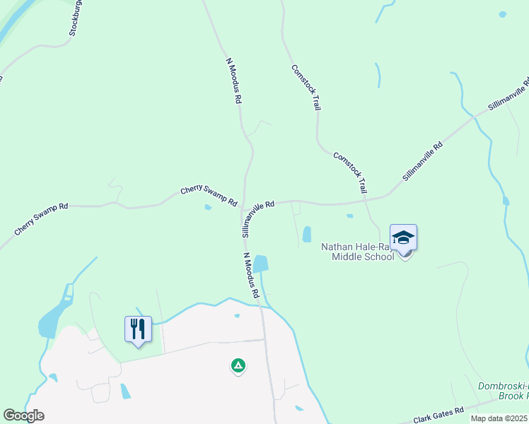 map of restaurants, bars, coffee shops, grocery stores, and more near 133 Sillimanville Road in East Haddam
