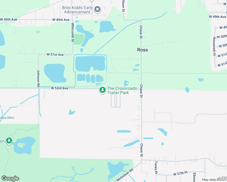 map of restaurants, bars, coffee shops, grocery stores, and more near 3240 West 53rd Avenue in Merrillville