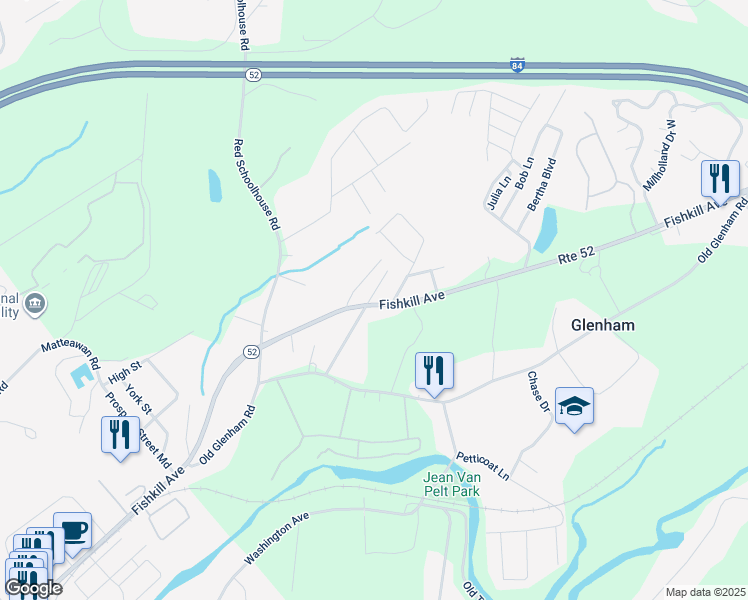 map of restaurants, bars, coffee shops, grocery stores, and more near 12 Lucas Lane in Beacon