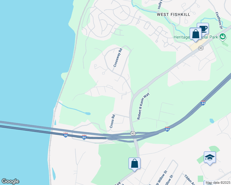 map of restaurants, bars, coffee shops, grocery stores, and more near 61 Sterling Street in Beacon