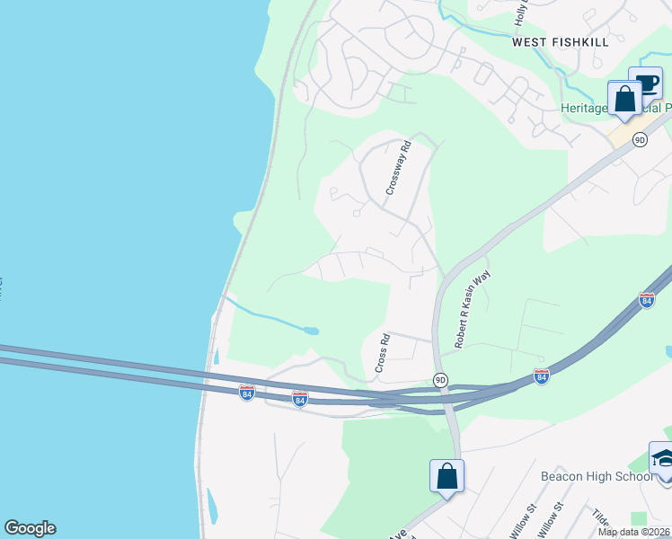 map of restaurants, bars, coffee shops, grocery stores, and more near 61 Sterling Street in Beacon