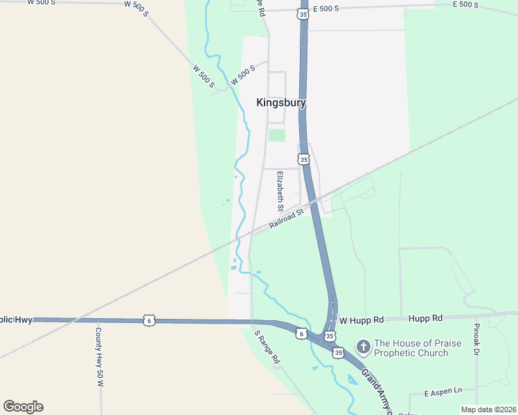 map of restaurants, bars, coffee shops, grocery stores, and more near 5500-5694 South Main Street in La Porte