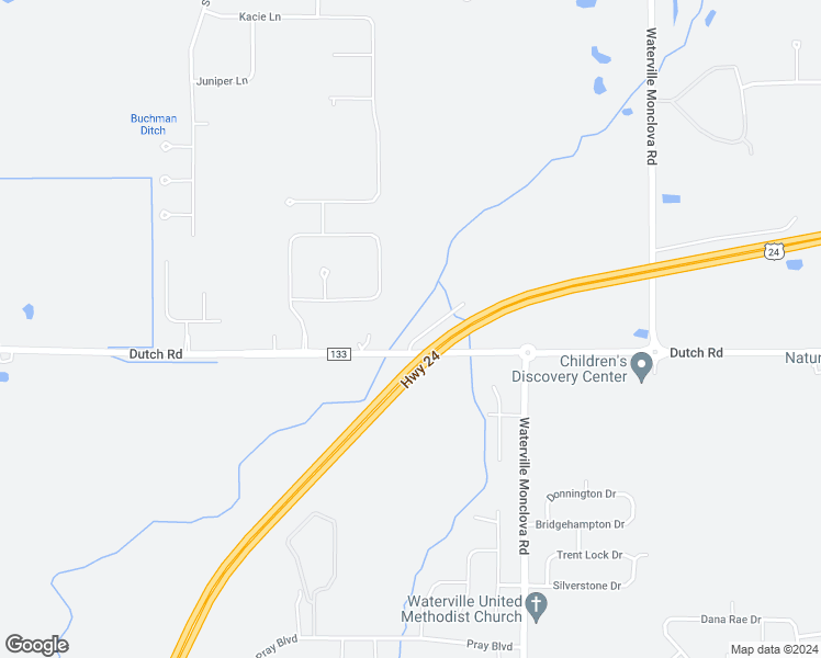 map of restaurants, bars, coffee shops, grocery stores, and more near 8380 Dutch Road in Waterville