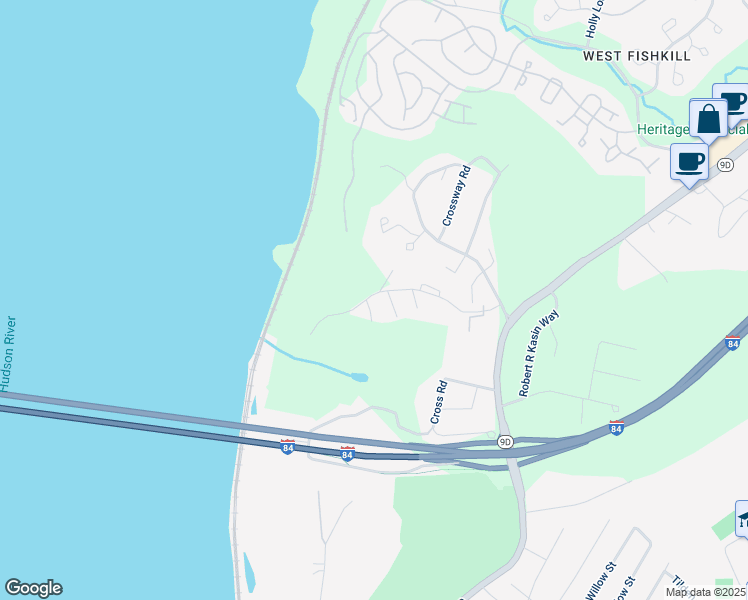 map of restaurants, bars, coffee shops, grocery stores, and more near 1 Sterling Street in Beacon