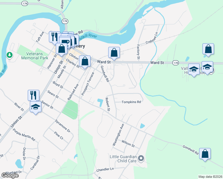 map of restaurants, bars, coffee shops, grocery stores, and more near 219 Goodwill Road in Montgomery