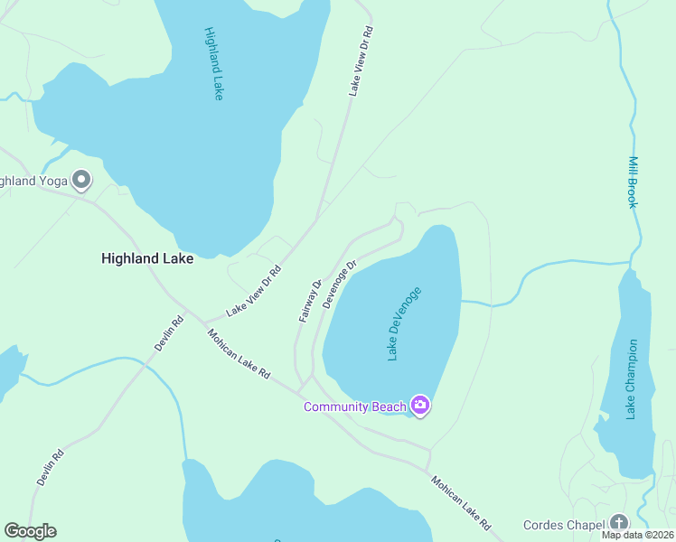 map of restaurants, bars, coffee shops, grocery stores, and more near 16 Fairway Drive in Highland Lake