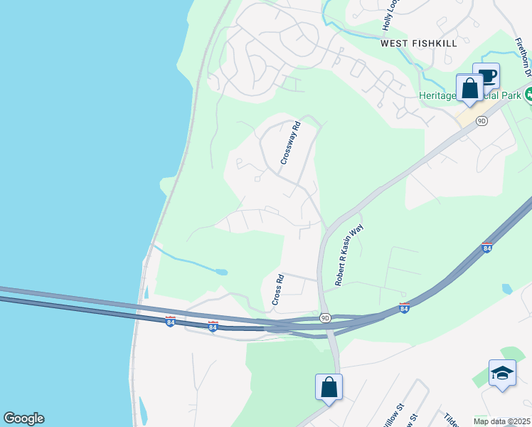 map of restaurants, bars, coffee shops, grocery stores, and more near 1 Sterling Street in Beacon