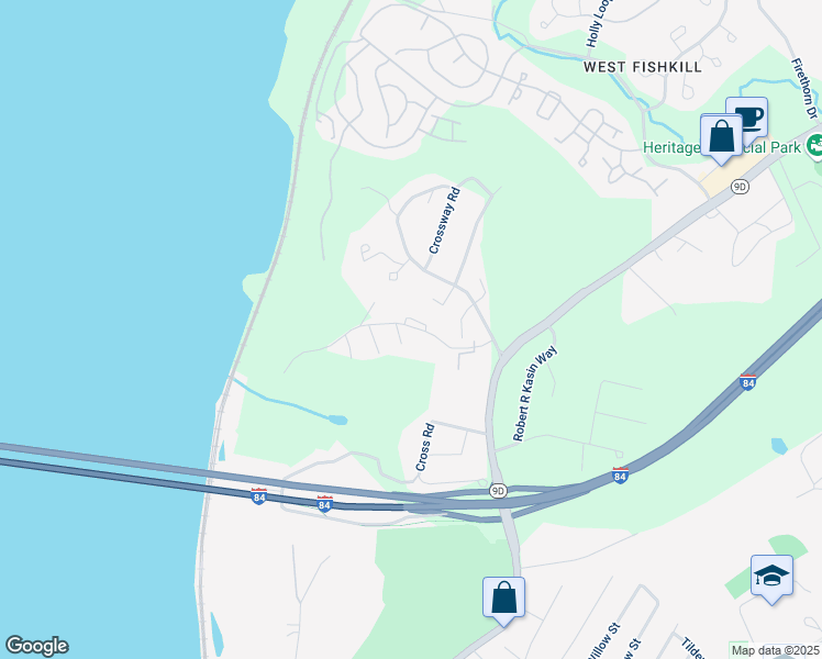 map of restaurants, bars, coffee shops, grocery stores, and more near 1 Sterling Street in Beacon