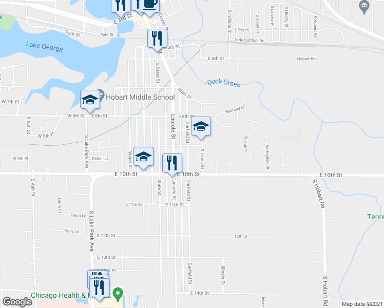 map of restaurants, bars, coffee shops, grocery stores, and more near 917 Garfield Street in Hobart