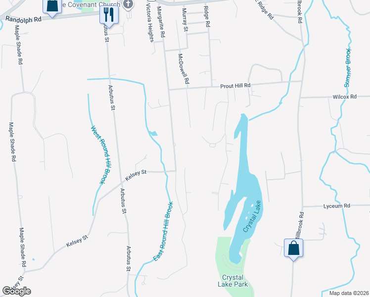 map of restaurants, bars, coffee shops, grocery stores, and more near 288 Margarite Road in Middletown
