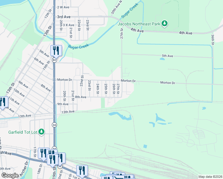 map of restaurants, bars, coffee shops, grocery stores, and more near 731 26th Street in East Moline