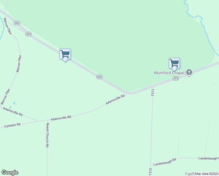 map of restaurants, bars, coffee shops, grocery stores, and more near 19469 Pennsylvania 285 in Cochranton