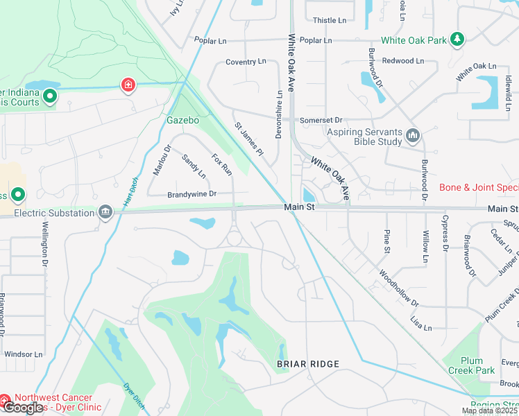 map of restaurants, bars, coffee shops, grocery stores, and more near 1514 East 53rd Avenue in Schererville