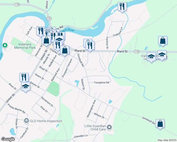 map of restaurants, bars, coffee shops, grocery stores, and more near 14 Autumn Leaf Court in Montgomery