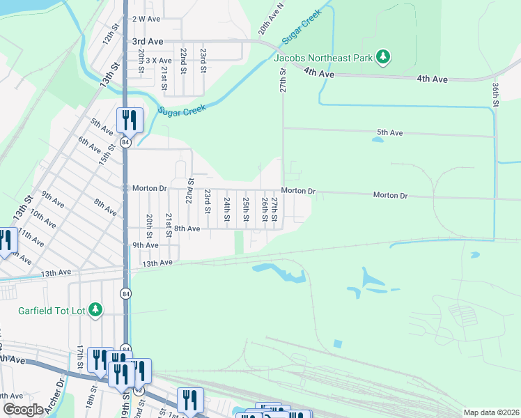 map of restaurants, bars, coffee shops, grocery stores, and more near 731 26th Street in East Moline