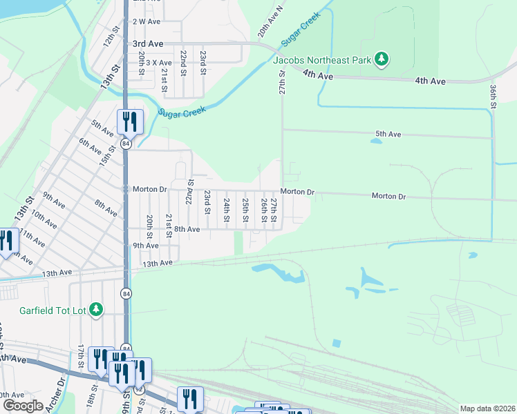 map of restaurants, bars, coffee shops, grocery stores, and more near 731 26th Street in East Moline