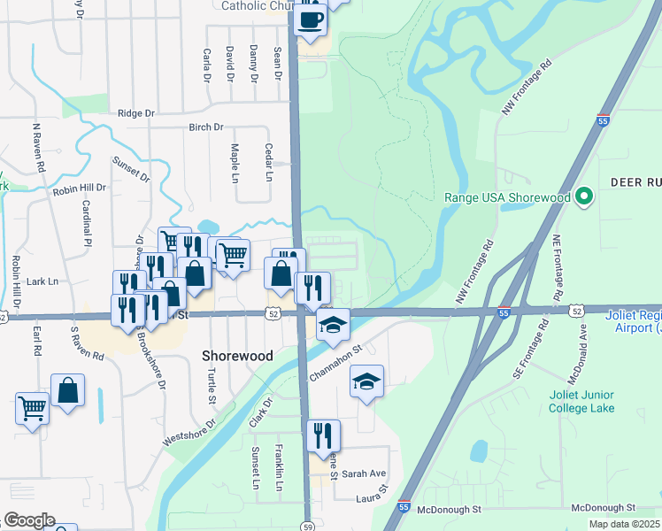 map of restaurants, bars, coffee shops, grocery stores, and more near Unnamed Road in Shorewood