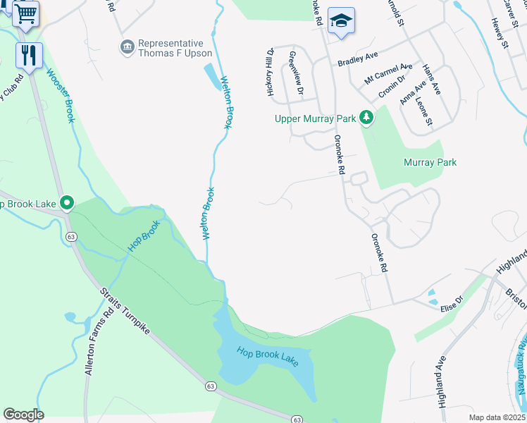 map of restaurants, bars, coffee shops, grocery stores, and more near 119 Taft Pointe in Waterbury