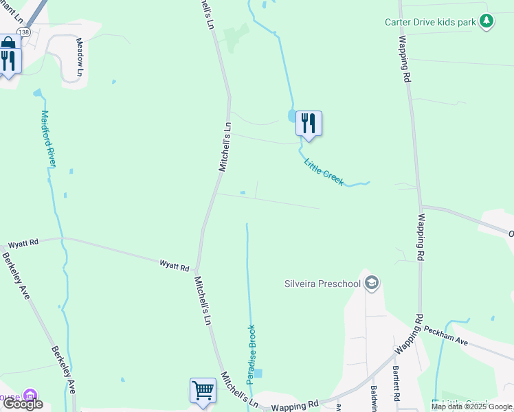 map of restaurants, bars, coffee shops, grocery stores, and more near 73 Fayal Lane in Middletown
