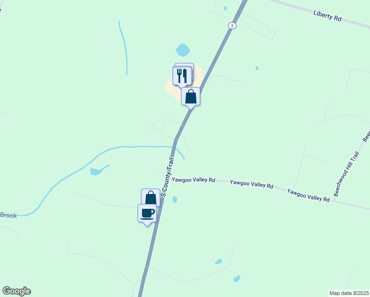 map of restaurants, bars, coffee shops, grocery stores, and more near 610 South County Trail in Exeter