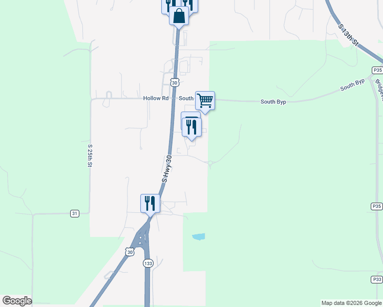 map of restaurants, bars, coffee shops, grocery stores, and more near 1987 Kellie Drive in Blair