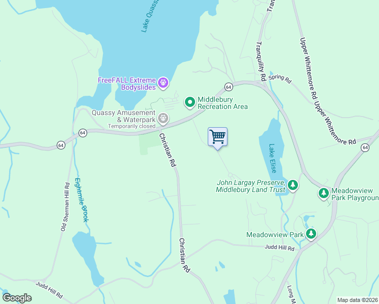 map of restaurants, bars, coffee shops, grocery stores, and more near 21 Abbott Farms in Middlebury