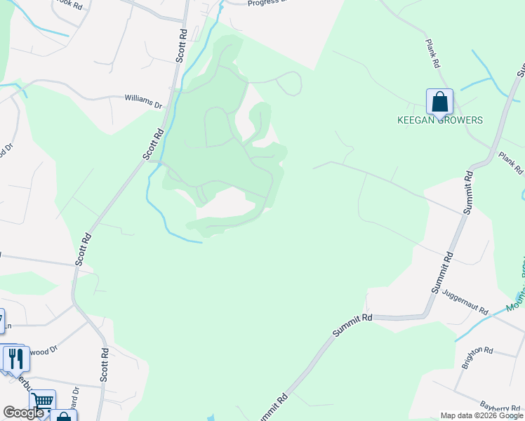 map of restaurants, bars, coffee shops, grocery stores, and more near 179 Sycamore Drive in Prospect