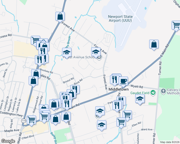 map of restaurants, bars, coffee shops, grocery stores, and more near 26 Osprey Court in Middletown