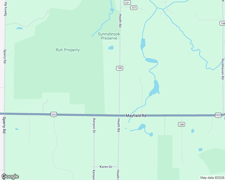 map of restaurants, bars, coffee shops, grocery stores, and more near 12666 Heath Road in Chesterland