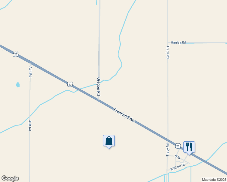 map of restaurants, bars, coffee shops, grocery stores, and more near 7444 Fremont Pike in Perrysburg