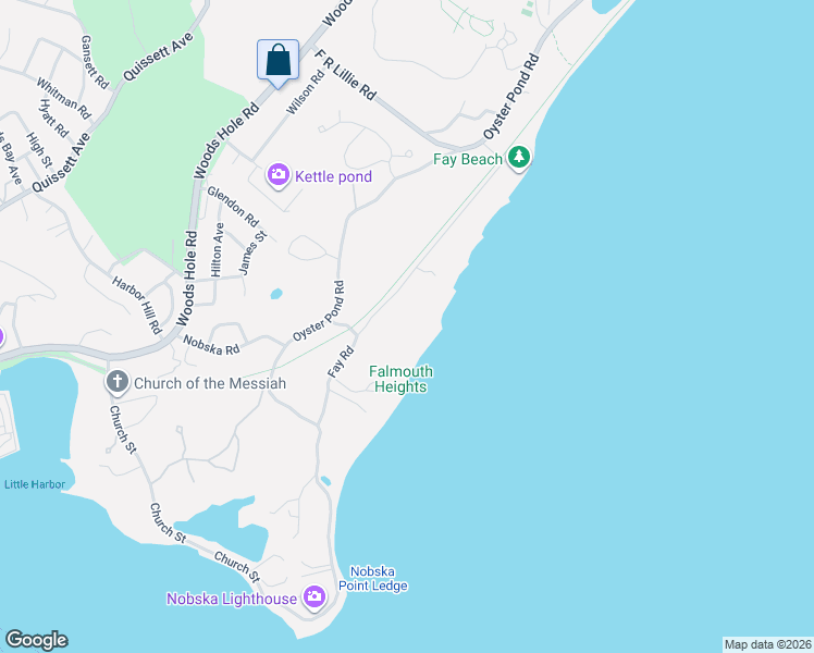 map of restaurants, bars, coffee shops, grocery stores, and more near 77 Fay Road in Falmouth