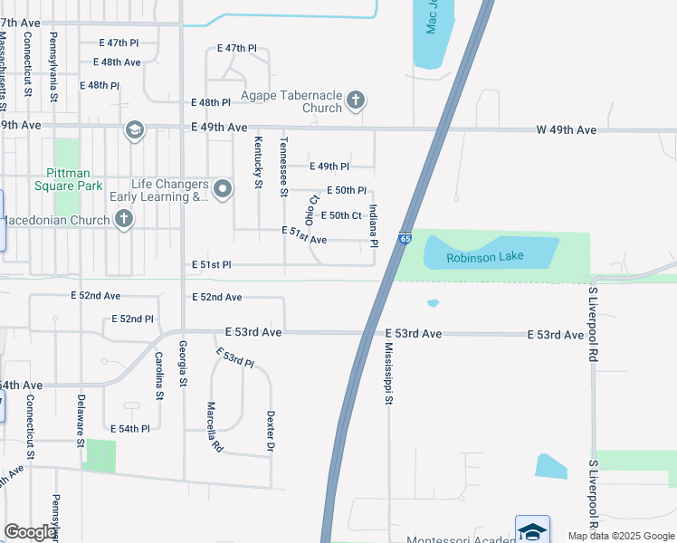 map of restaurants, bars, coffee shops, grocery stores, and more near 1407 East 51st Place in Gary