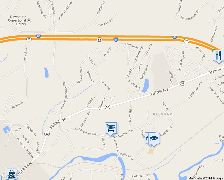 map of restaurants, bars, coffee shops, grocery stores, and more near 14 Haskin Pl in Beacon