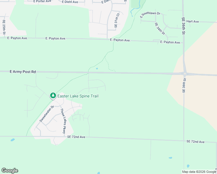 map of restaurants, bars, coffee shops, grocery stores, and more near 3128 East Army Post Road in Des Moines