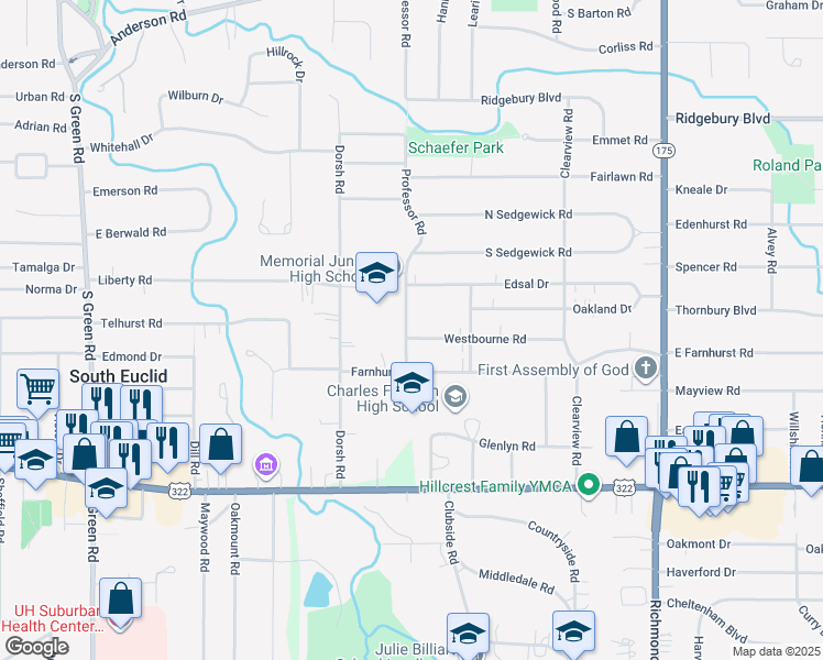 map of restaurants, bars, coffee shops, grocery stores, and more near 4799 Westbourne Road in Lyndhurst