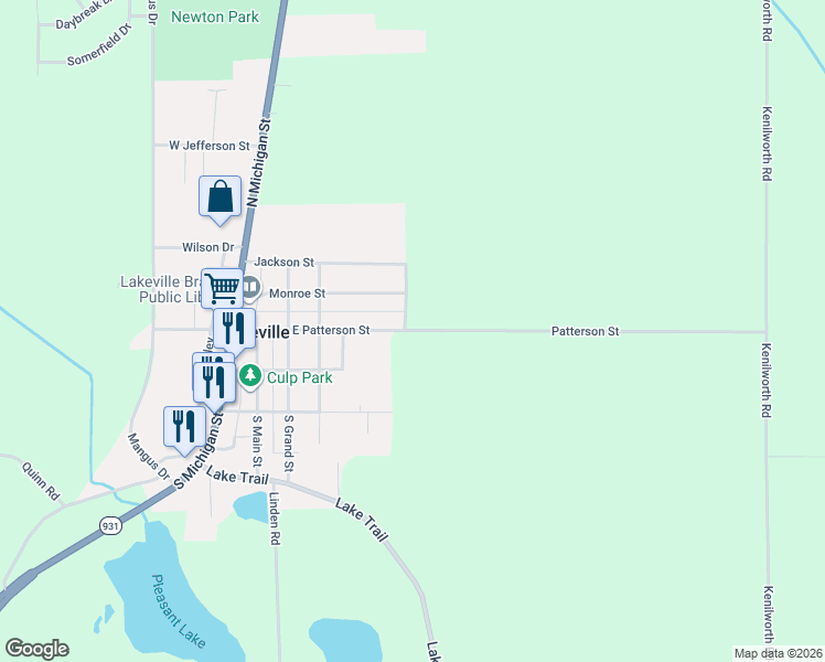 map of restaurants, bars, coffee shops, grocery stores, and more near 525 East Patterson Street in Lakeville