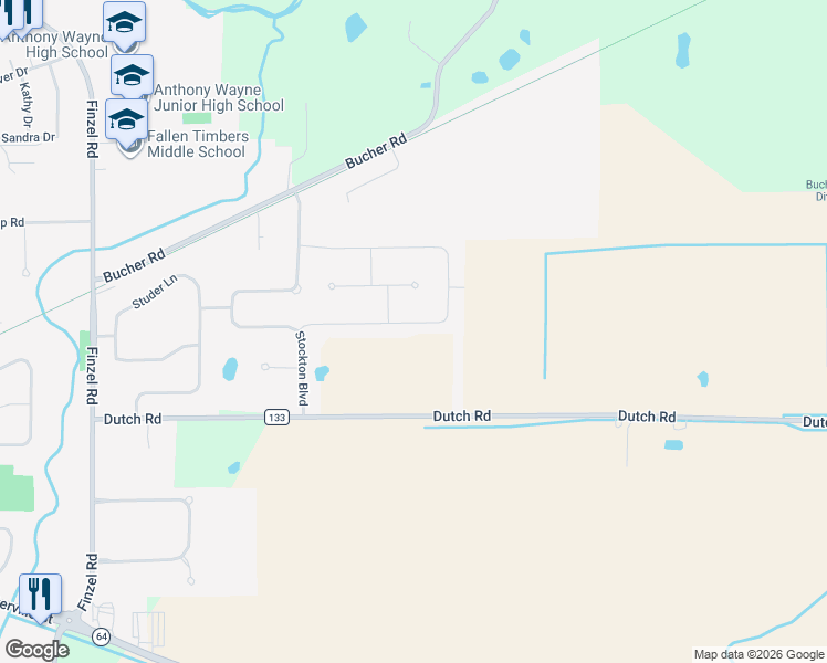 map of restaurants, bars, coffee shops, grocery stores, and more near 9455 Rockingham Drive in Whitehouse
