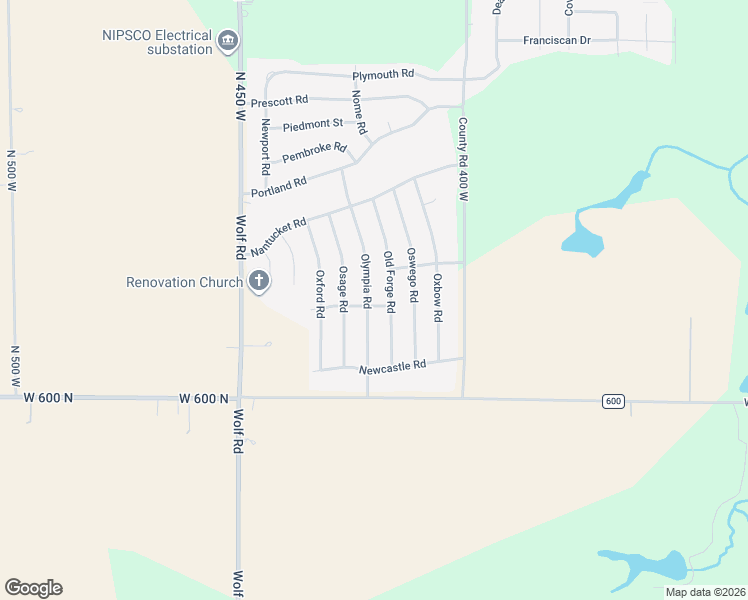 map of restaurants, bars, coffee shops, grocery stores, and more near 425 Norfolk Road in Valparaiso