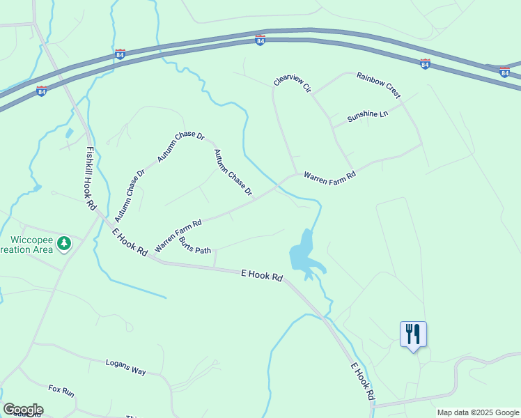 map of restaurants, bars, coffee shops, grocery stores, and more near 20 Warren Farm Road in Hopewell Junction