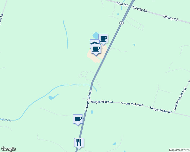 map of restaurants, bars, coffee shops, grocery stores, and more near 610 South County Trail in Exeter