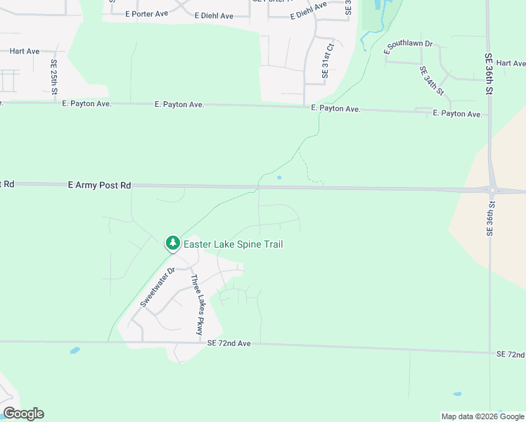 map of restaurants, bars, coffee shops, grocery stores, and more near 3001 East Army Post Road in Des Moines