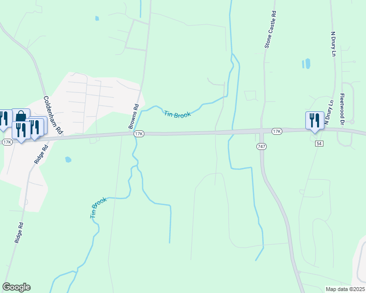 map of restaurants, bars, coffee shops, grocery stores, and more near 461 Highway 17K in Rock Tavern
