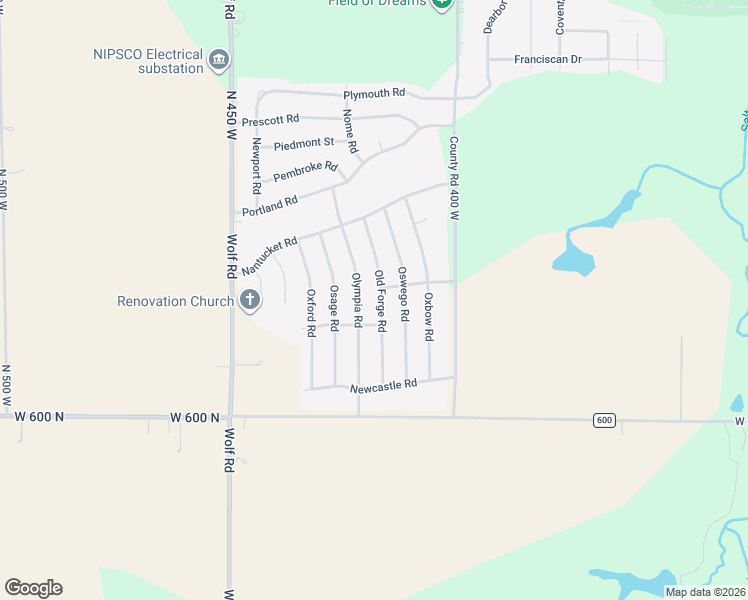 map of restaurants, bars, coffee shops, grocery stores, and more near 425 Norfolk Road in Valparaiso