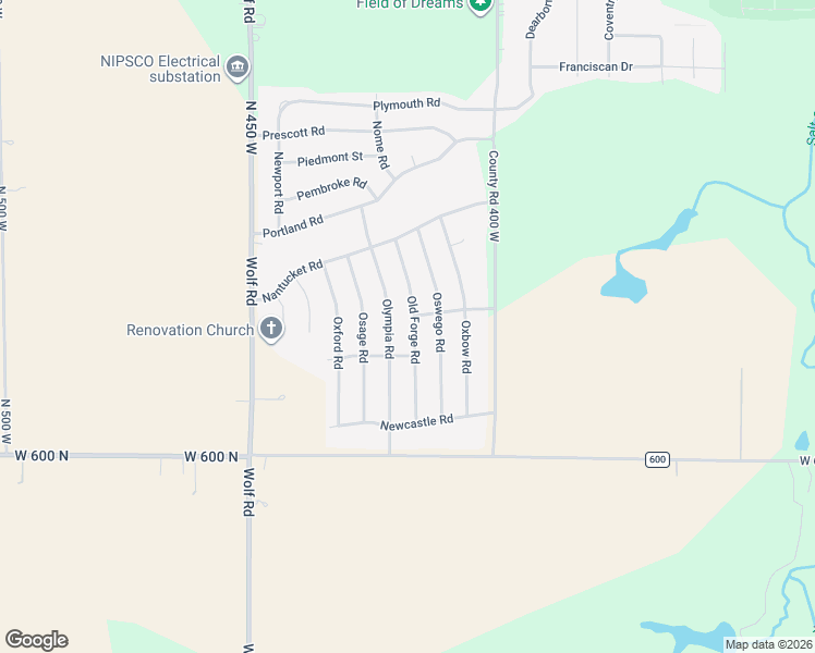 map of restaurants, bars, coffee shops, grocery stores, and more near 425 Norfolk Road in Valparaiso