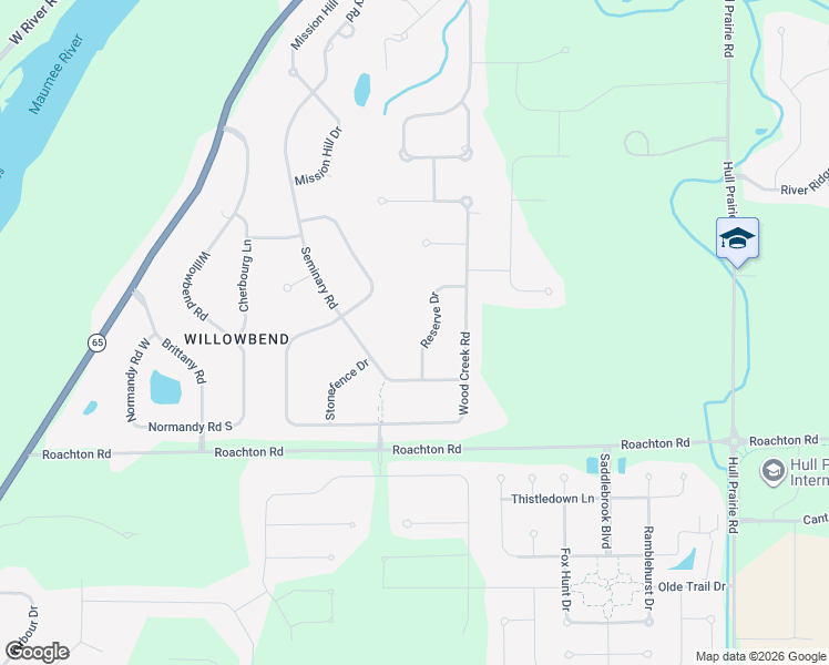 map of restaurants, bars, coffee shops, grocery stores, and more near 25957 Seminary Road in Perrysburg